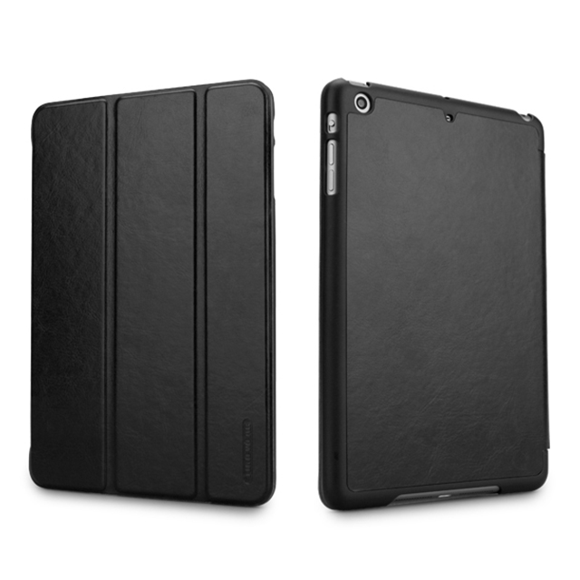 【iPad mini3/2/1 ケース】LeatherLook SHELL with Front cover for iPad mini ジェットブラックサブ画像