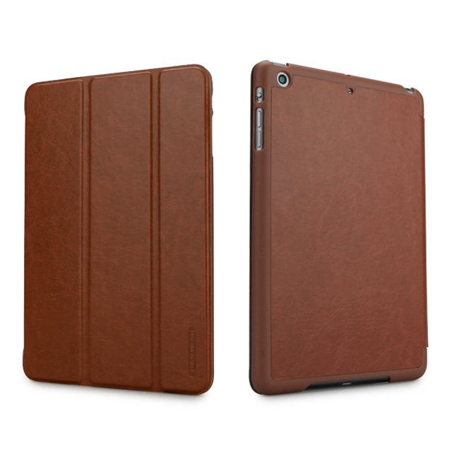 【iPad mini3/2/1 ケース】LeatherLook SHELL with Front cover for iPad mini チョコレートブラウンサブ画像