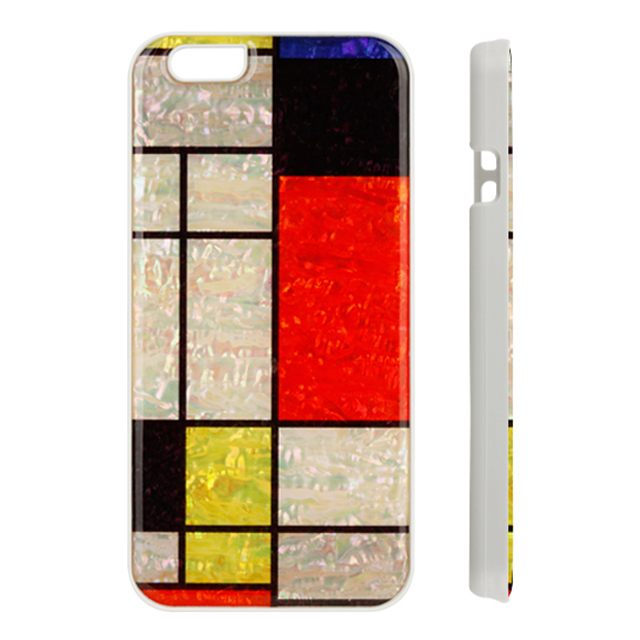 【iPhone6s/6 ケース】天然貝ケース (Mondrian/ホワイトフレーム)サブ画像