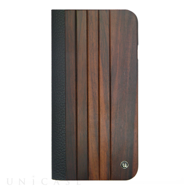 【iPhone6s/6 ケース】Wooden Case with Panel Design Black/Brown