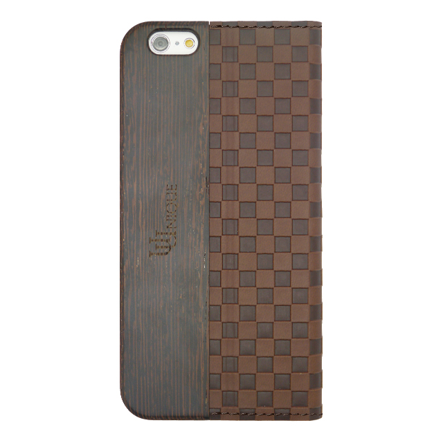 【iPhone6s/6 ケース】Wooden Case with Checker Emboss Browngoods_nameサブ画像