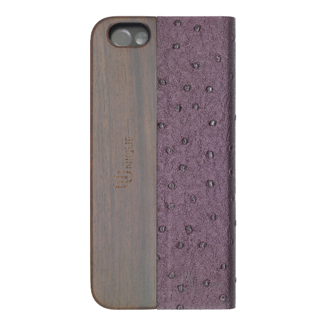 【iPhone6s/6 ケース】Wooden Case with Ostrich design Purpleサブ画像