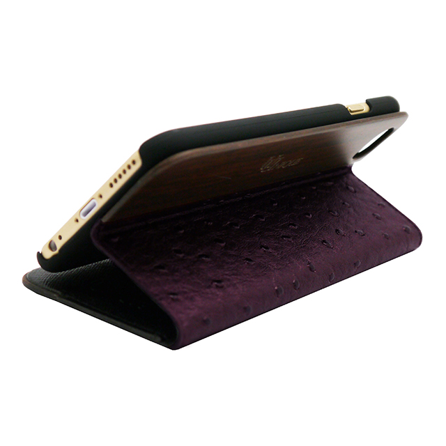 【iPhone6s/6 ケース】Wooden Case with Ostrich design Purpleサブ画像