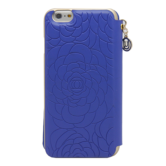 【iPhone6s/6 ケース】Chamelia Leather Folio Hard Shell Blue Metallicサブ画像