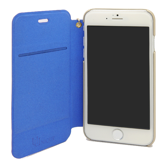 【iPhone6s/6 ケース】Chamelia Leather Folio Hard Shell Blue Metallicサブ画像