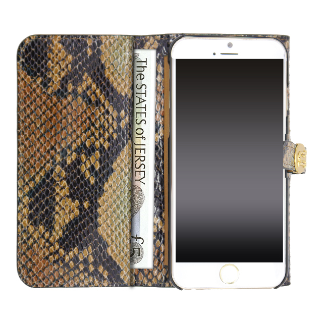 【iPhone6s/6 ケース】Luxe Exotic Female Wallet Snake (Tan)goods_nameサブ画像