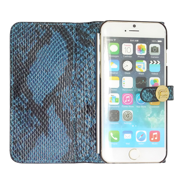 【iPhone6s/6 ケース】Luxe Exotic Female Wallet Snake (Blue)サブ画像