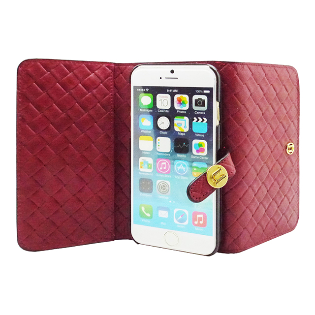 【iPhone6s/6 ケース】Luxe Exotic Female Wallet Weave (Red)サブ画像