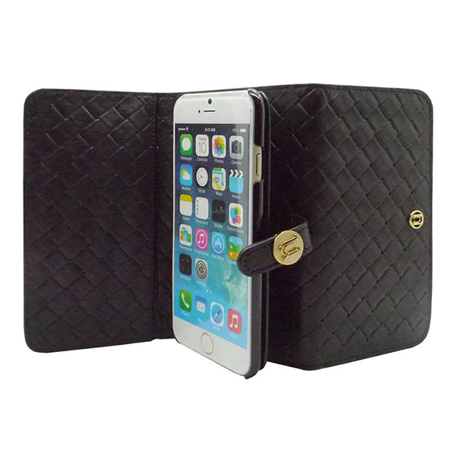 【iPhone6s/6 ケース】Luxe Exotic Female Wallet Weave (Black)サブ画像