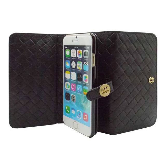 【iPhone6s/6 ケース】Luxe Exotic Female Wallet Weave (Black)サブ画像