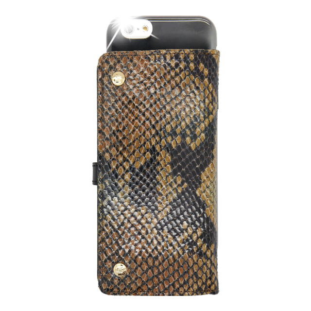 【iPhone6s/6 ケース】Luxe Exotic Slider Leather Wallet Snake (Tan)サブ画像