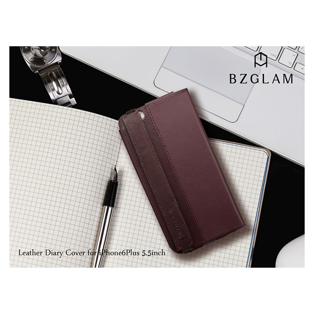 【iPhone6s Plus/6 Plus ケース】BZGLAM レザーダイヤリーカバー ブラックgoods_nameサブ画像