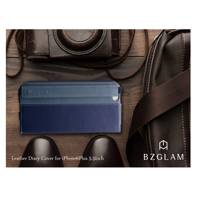 【iPhone6s Plus/6 Plus ケース】BZGLAM レザーダイヤリーカバー ブラックgoods_nameサブ画像