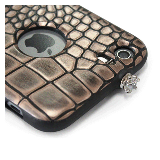 【iPhone6 ケース】TWINKLE-i6 NATURAL LEATHER CROCO SKIN (ゴールドブラック)サブ画像