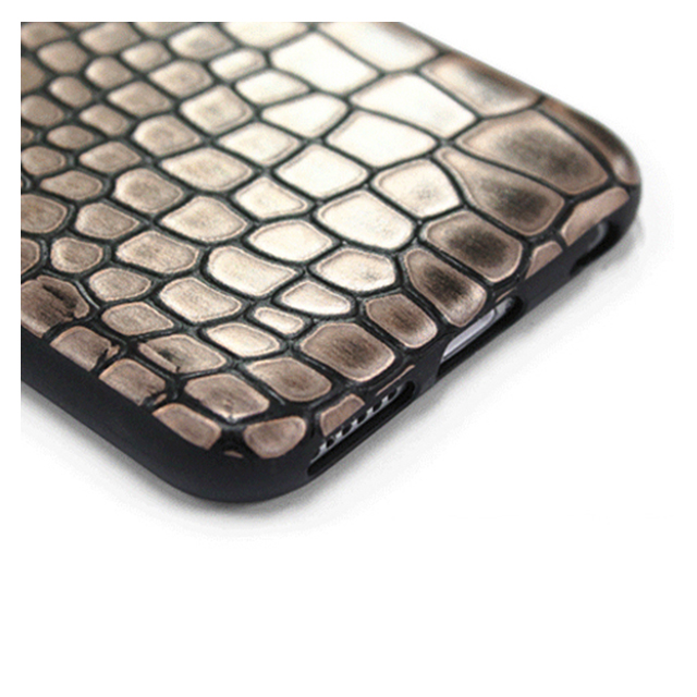 【iPhone6 ケース】TWINKLE-i6 NATURAL LEATHER CROCO SKIN (ゴールドブラック)サブ画像