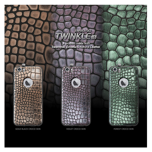 【iPhone6 ケース】TWINKLE-i6 NATURAL LEATHER CROCO SKIN (ゴールドブラック)サブ画像