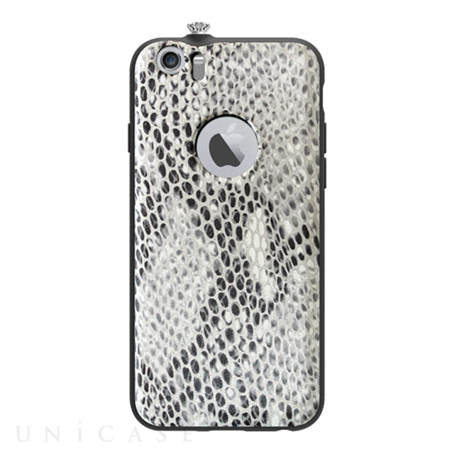 【iPhone6 ケース】TWINKLE-i6 NATURAL LEATHER SNAKE SKIN (シルバー)