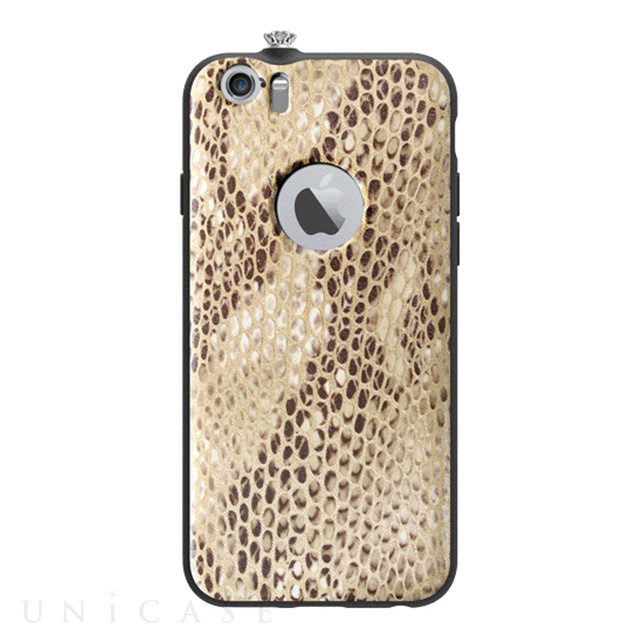 【iPhone6 ケース】TWINKLE-i6 NATURAL LEATHER SNAKE SKIN (シャンパンゴールド)