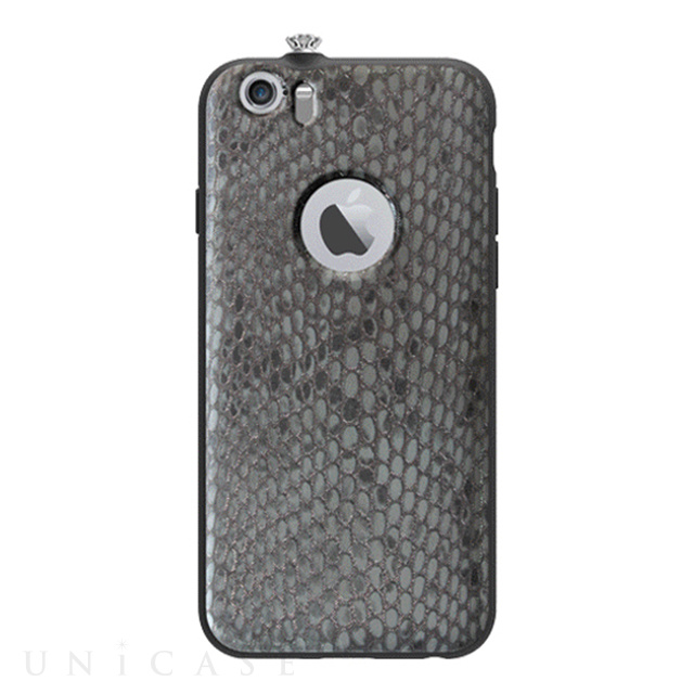 【iPhone6 ケース】TWINKLE-i6 NATURAL LEATHER SNAKE SKIN (スペースグレー)