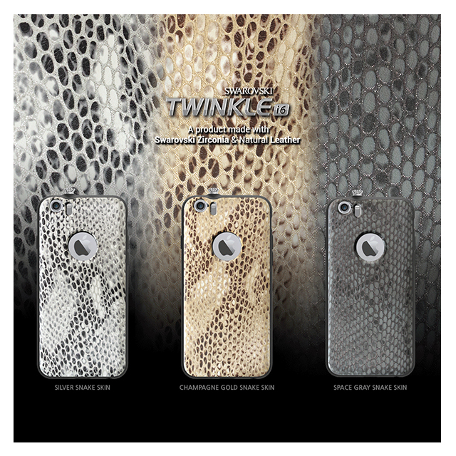 【iPhone6 ケース】TWINKLE-i6 NATURAL LEATHER SNAKE SKIN (シルバー)サブ画像