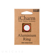 iCharm Home Button Accessory Aluminium Ring for iPhone ホワイト×レッド