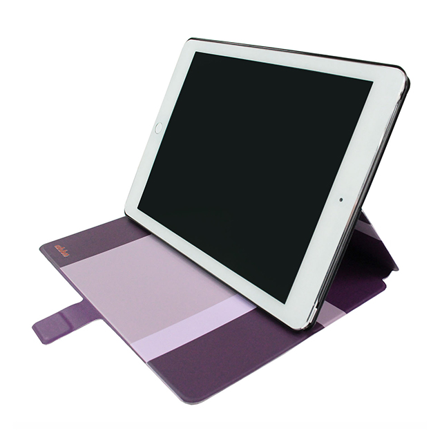 【iPad Air2 ケース】Dual Face Flip Case SYKES MIX Purple Checker/Metallic Redgoods_nameサブ画像