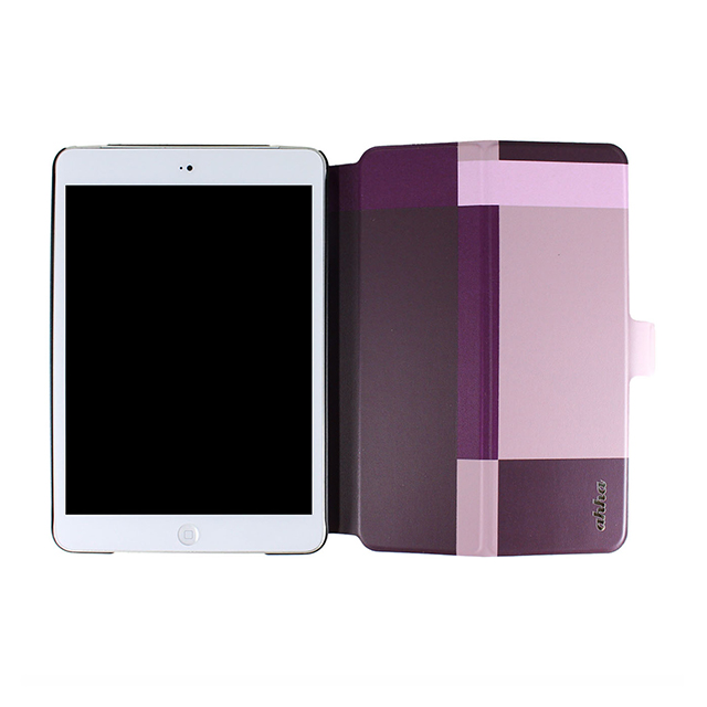 【iPad mini3/2/1 ケース】Dual Face Flip Case SYKES MIX Purple Checker/Metallic Redgoods_nameサブ画像