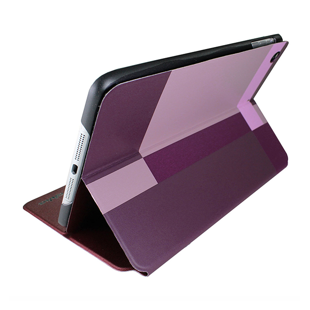 【iPad mini3/2/1 ケース】Dual Face Flip Case SYKES MIX Purple Checker/Metallic Redgoods_nameサブ画像