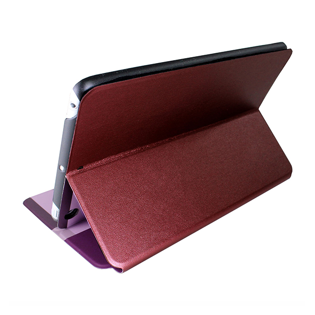 【iPad mini3/2/1 ケース】Dual Face Flip Case SYKES MIX Purple Checker/Metallic Redgoods_nameサブ画像