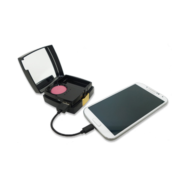 コンパクト型モバイル充電器 (ブラック/ピンク)goods_nameサブ画像