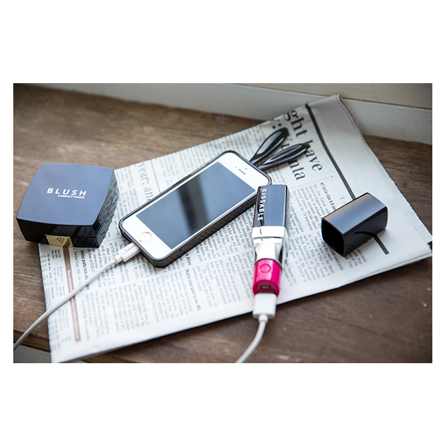 コンパクト型モバイル充電器 (ブラック/ピンク)goods_nameサブ画像