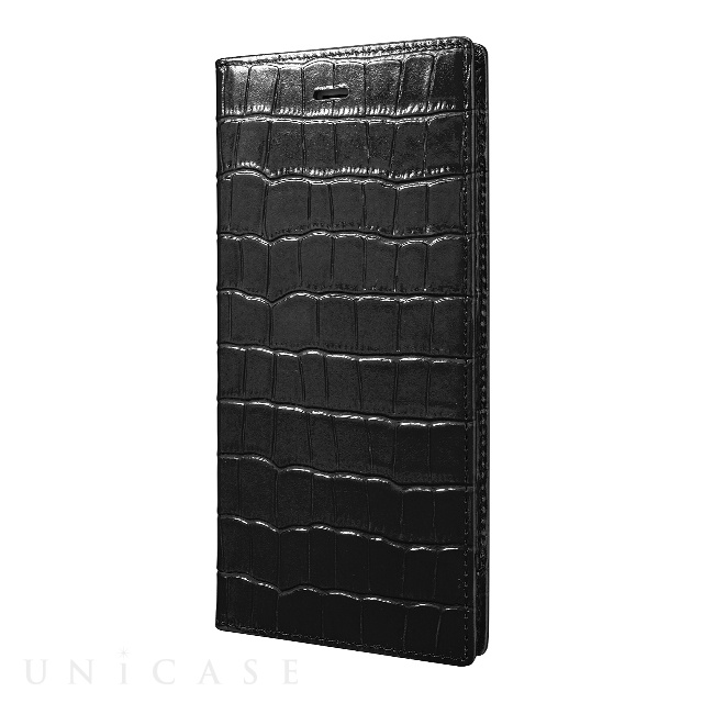 【iPhone6s Plus/6 Plus ケース】Croco Patterned Full Leather Case (Black)