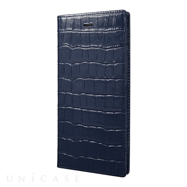 【iPhone6s Plus/6 Plus ケース】Croco Patterned Full Leather Case (Navy)