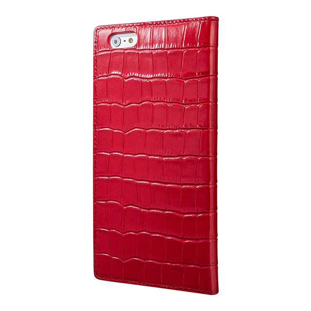 【iPhone6s Plus/6 Plus ケース】Croco Patterned Full Leather Case (Red)サブ画像