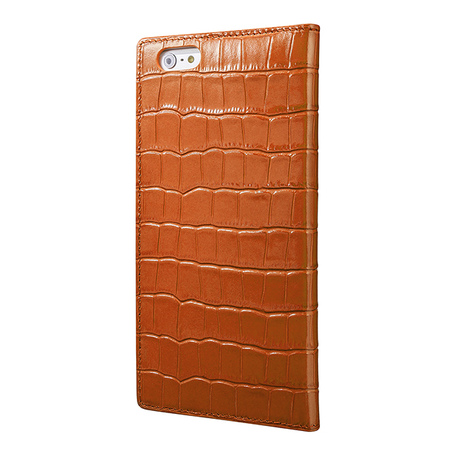 【iPhone6s Plus/6 Plus ケース】Croco Patterned Full Leather Case (Tan)goods_nameサブ画像