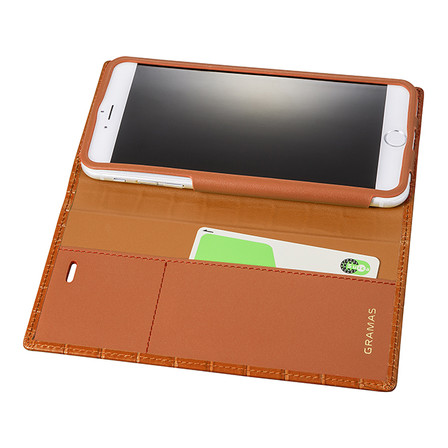 【iPhone6s Plus/6 Plus ケース】Croco Patterned Full Leather Case (Tan)サブ画像