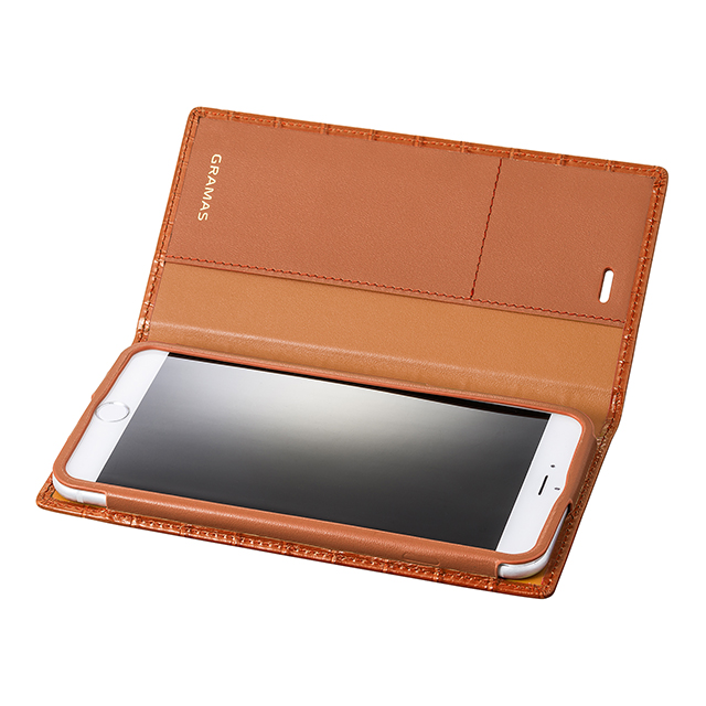 【iPhone6s Plus/6 Plus ケース】Croco Patterned Full Leather Case (Tan)goods_nameサブ画像