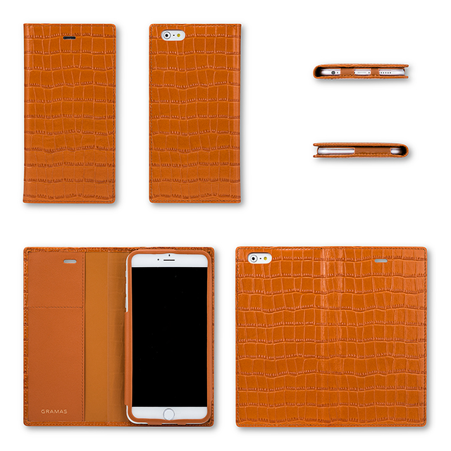 【iPhone6s Plus/6 Plus ケース】Croco Patterned Full Leather Case (Tan)goods_nameサブ画像