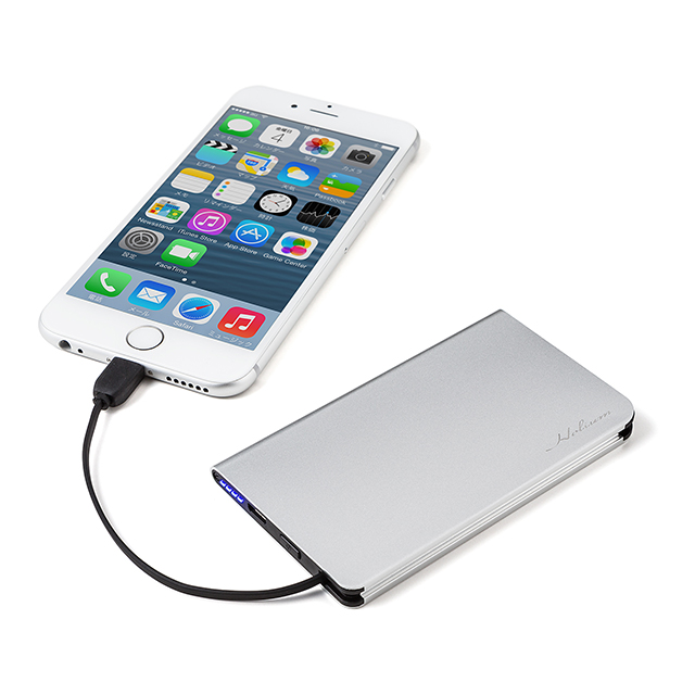 Super Thin Mobile Battery with Lightning Cable (Silver)goods_nameサブ画像