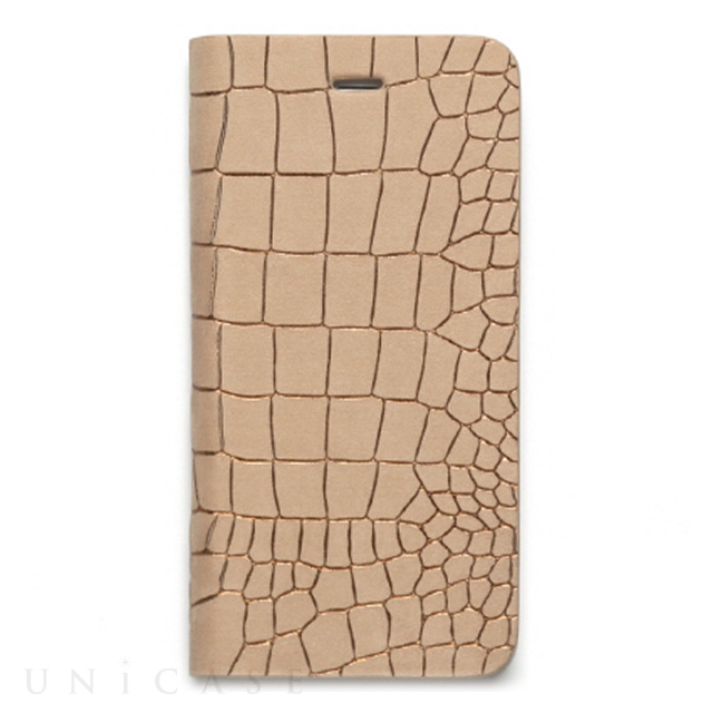 【iPhone6s/6 ケース】Croco Nubuck Diary (ベージュ)