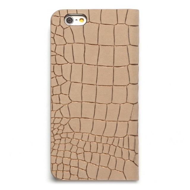 【iPhone6s/6 ケース】Croco Nubuck Diary (ベージュ)サブ画像