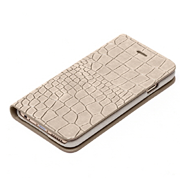 【iPhone6s/6 ケース】Croco Nubuck Diary (ベージュ)サブ画像