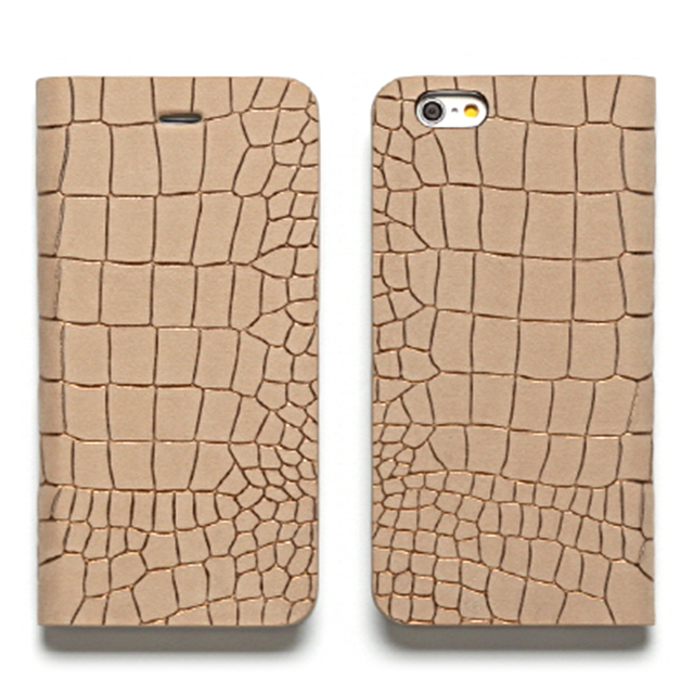 【iPhone6s/6 ケース】Croco Nubuck Diary (ベージュ)goods_nameサブ画像