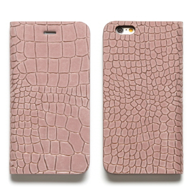 【iPhone6s/6 ケース】Croco Nubuck Diary (ピンク)goods_nameサブ画像