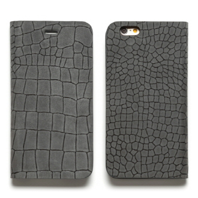 【iPhone6s/6 ケース】Croco Nubuck Diary (グレー)サブ画像