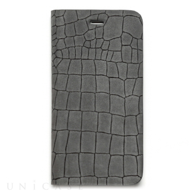 【iPhone6s/6 ケース】Croco Nubuck Diary (グレー)