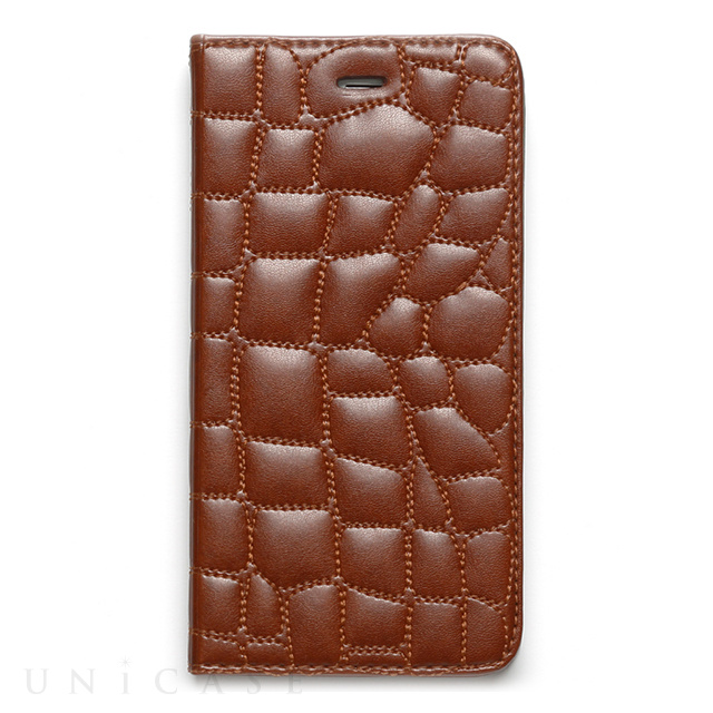 【iPhone6s Plus/6 Plus ケース】Croco Quilting Diary (ブラウン)