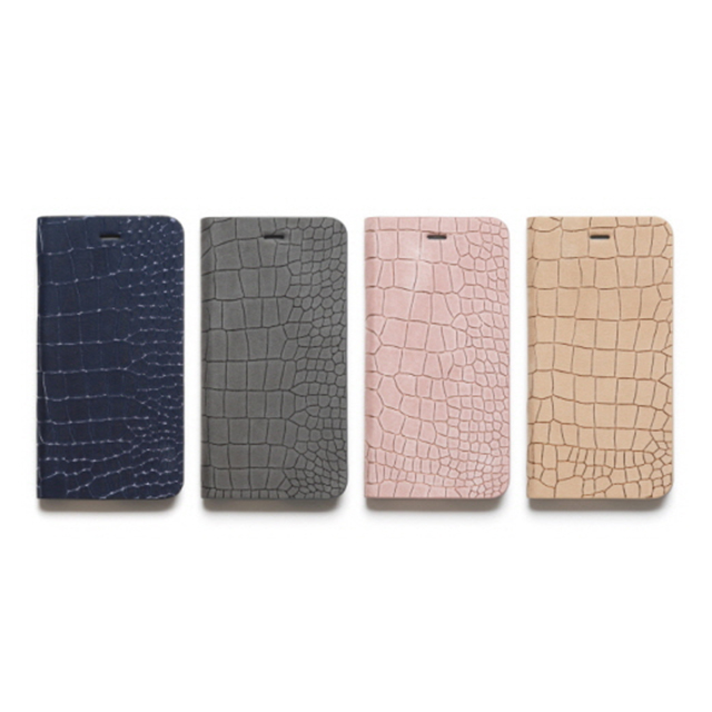 【iPhone6s Plus/6 Plus ケース】Croco Nubuck Diary (ネイビー)goods_nameサブ画像