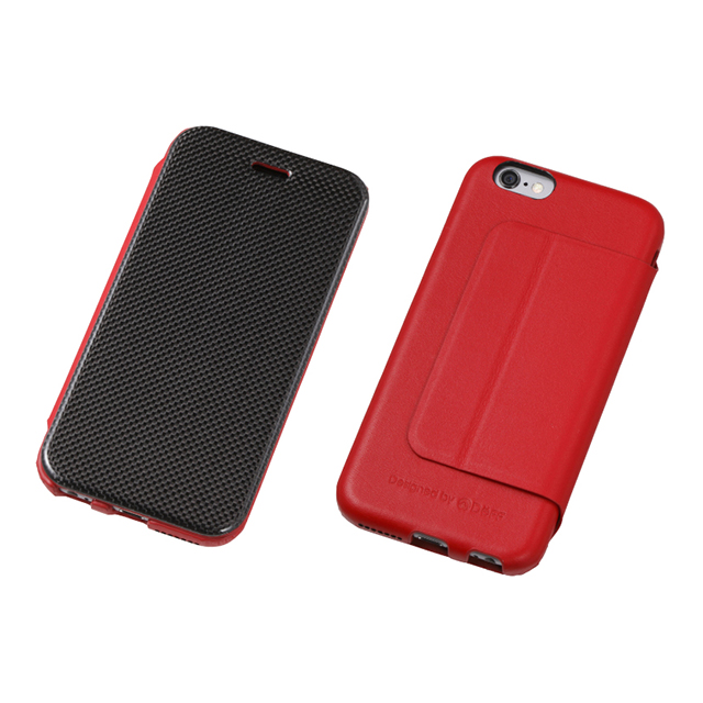 【iPhone6s/6 ケース】Carbon Fiber ＆ Leather Case Redサブ画像