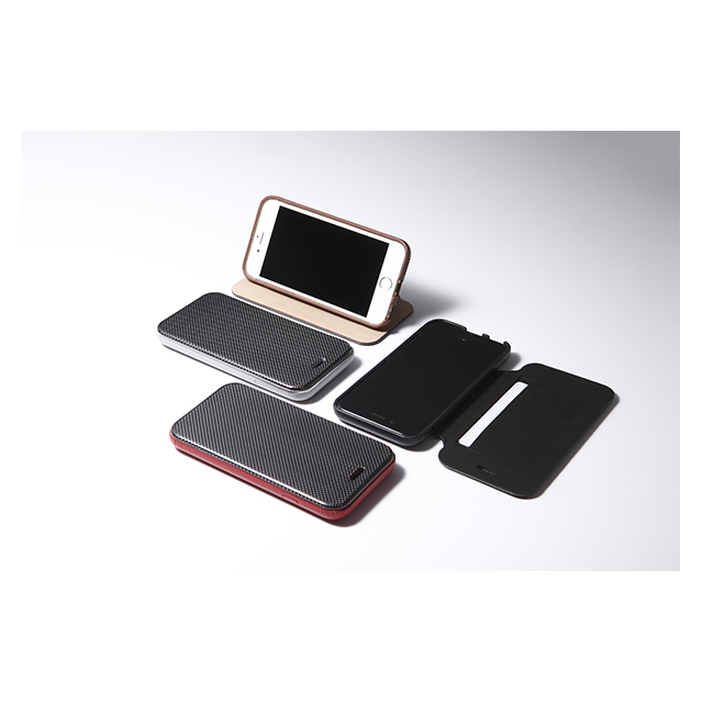 【iPhone6s/6 ケース】Carbon Fiber ＆ Leather Case Redサブ画像